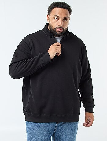 Sudadera lisa con cuello chimenea