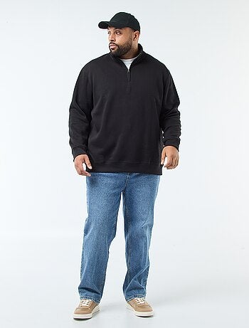 Sudadera lisa con cuello chimenea
