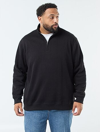 Sudadera lisa con cuello chimenea