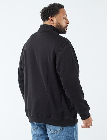 Sudadera lisa con cuello chimenea
