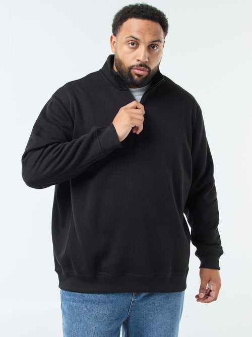 Sudadera lisa con cuello chimenea - Kiabi