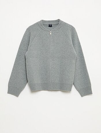 Sudadera lisa con cuello con cremallera