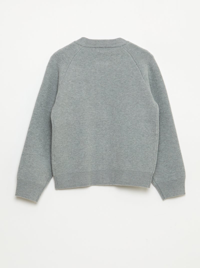 Sudadera lisa con cuello con cremallera Gris - Kiabi