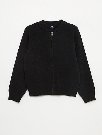 Sudadera lisa con cuello con cremallera