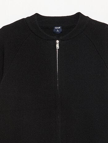 Sudadera lisa con cuello con cremallera