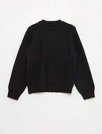 Sudadera lisa con cuello con cremallera