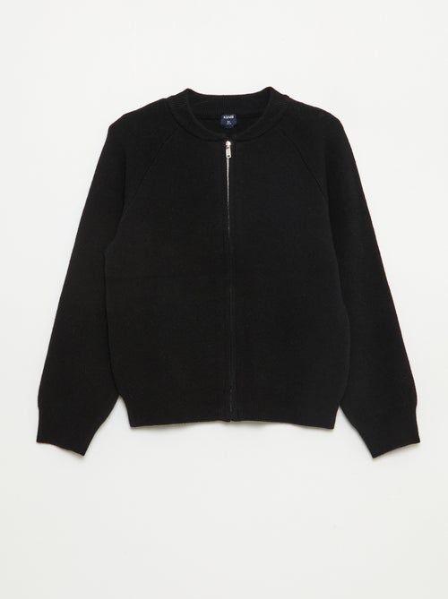 Sudadera lisa con cuello con cremallera - Kiabi