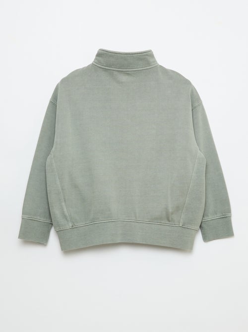 Sudadera lisa con cuello cremallera - Kiabi