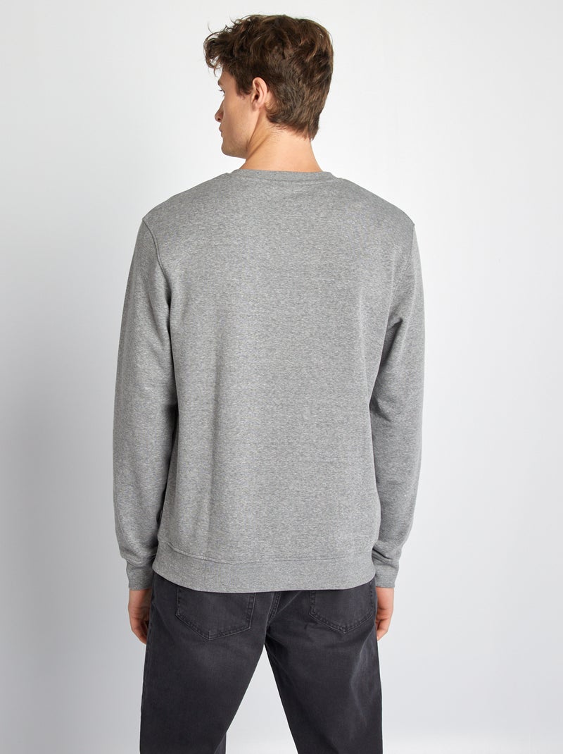 Sudadera lisa con cuello redondo +1,90 m GRIS - Kiabi