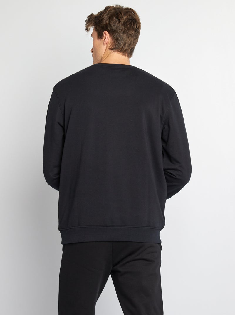 Sudadera lisa con cuello redondo +1,90 m Negro - Kiabi