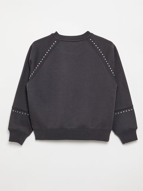 Sudadera lisa con tachuelas - Kiabi