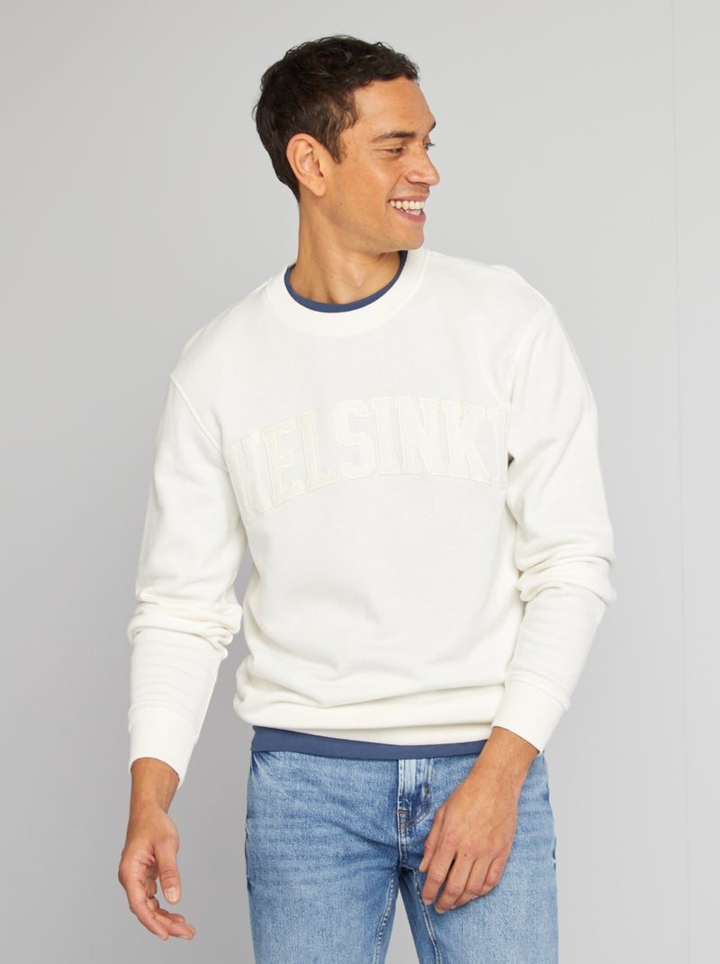 Sudadera lisa de chándal 'Berlín' BLANCO - Kiabi