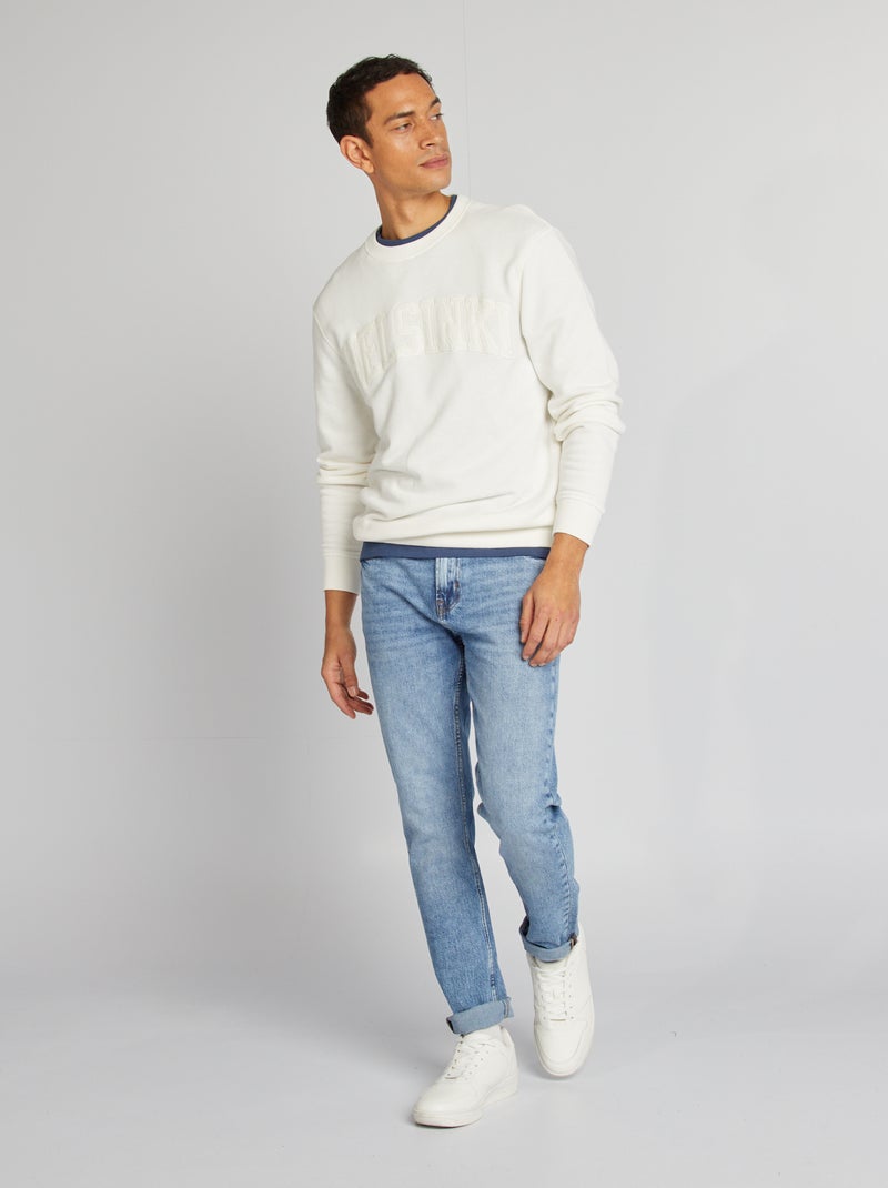 Sudadera lisa de chándal 'Berlín' BLANCO - Kiabi