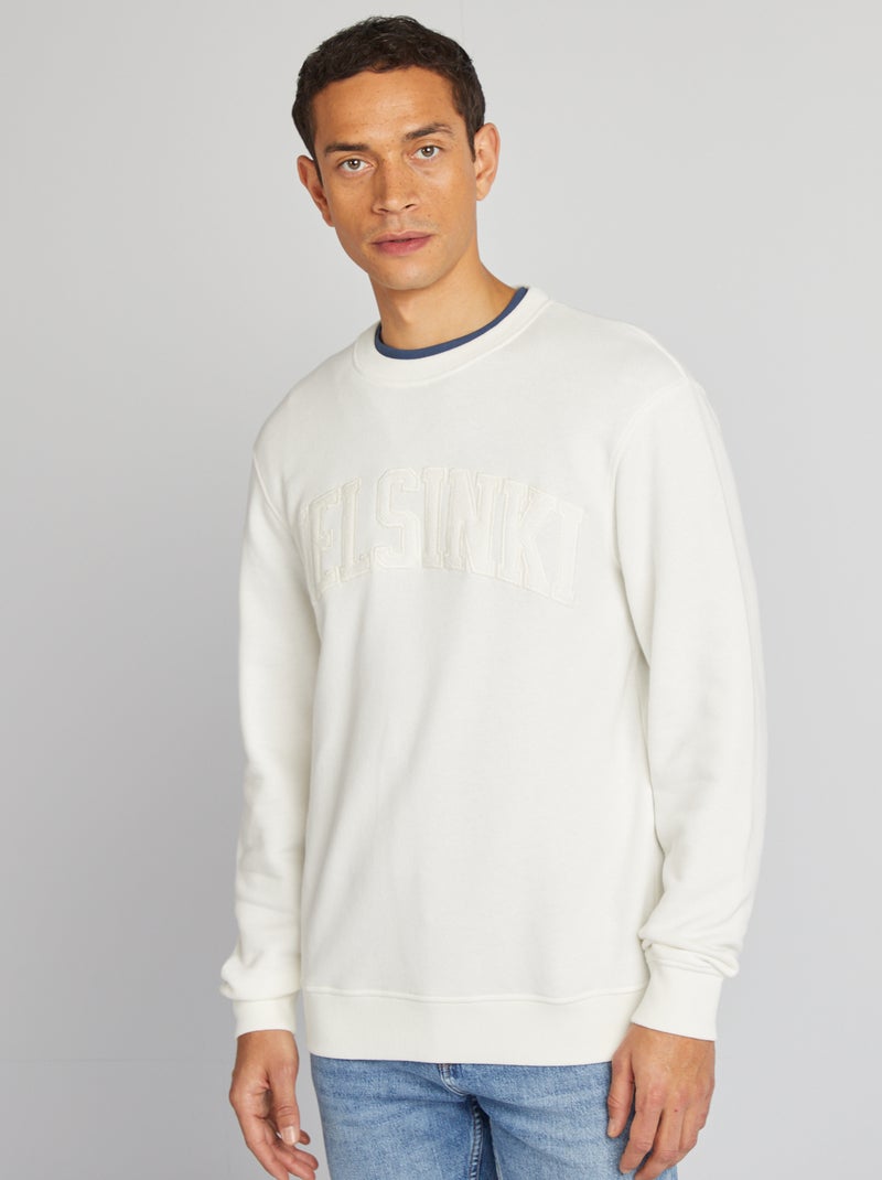 Sudadera lisa de chándal 'Berlín' BLANCO - Kiabi