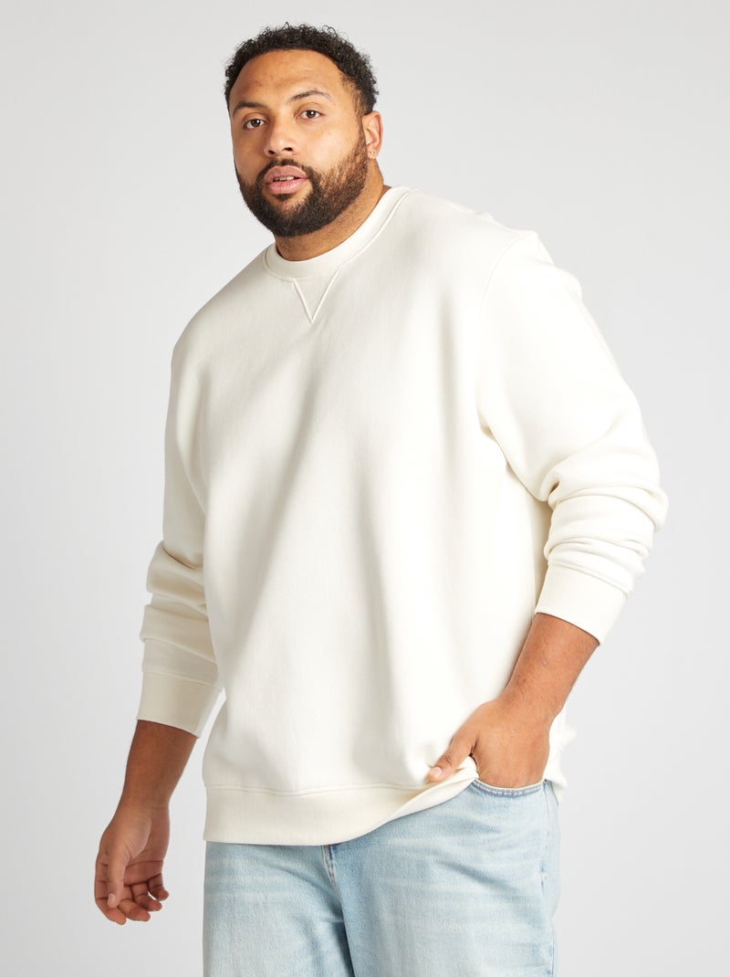 Sudadera lisa de chándal BLANCO - Kiabi