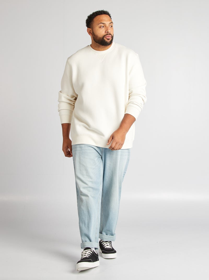 Sudadera lisa de chándal BLANCO - Kiabi