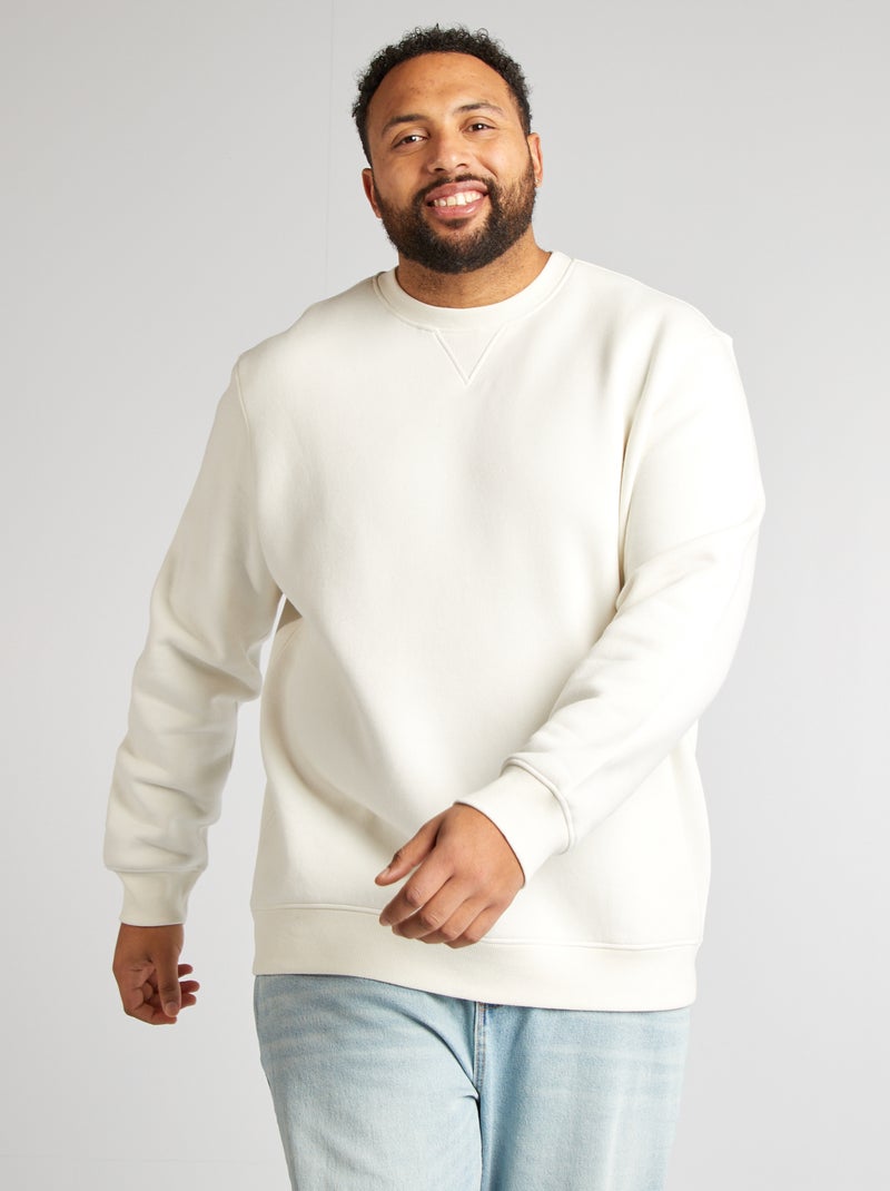 Sudadera lisa de chándal BLANCO - Kiabi