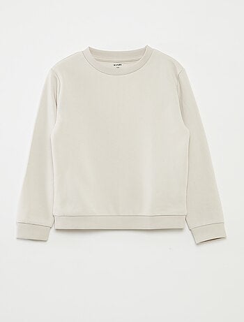 Sudadera lisa de chándal con cuello redondo
