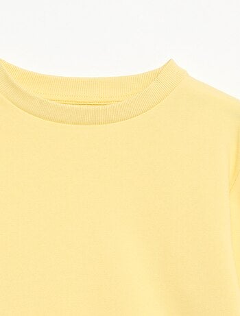 Sudadera lisa de chándal con cuello redondo