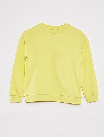 Sudadera lisa de chándal con cuello redondo