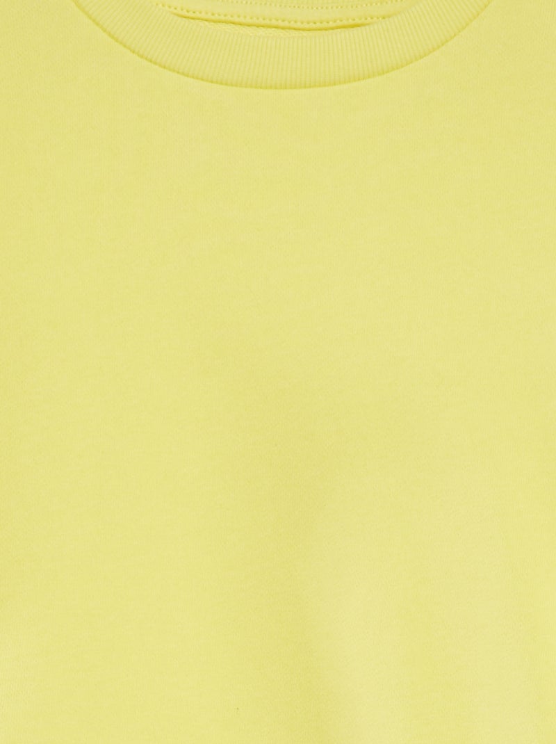 Polera Manga Corta Cuello Redondo Básica Amarillo Vainilla Hombre