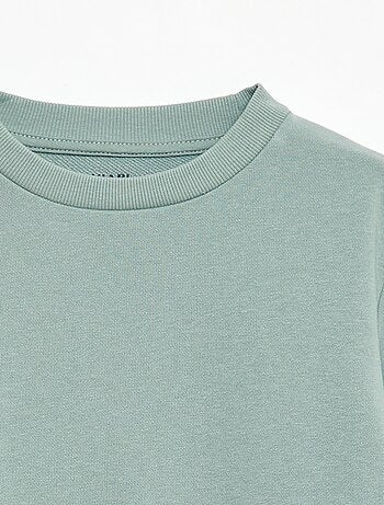 Sudadera lisa de chándal con cuello redondo