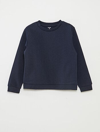 Sudadera lisa de chándal con cuello redondo