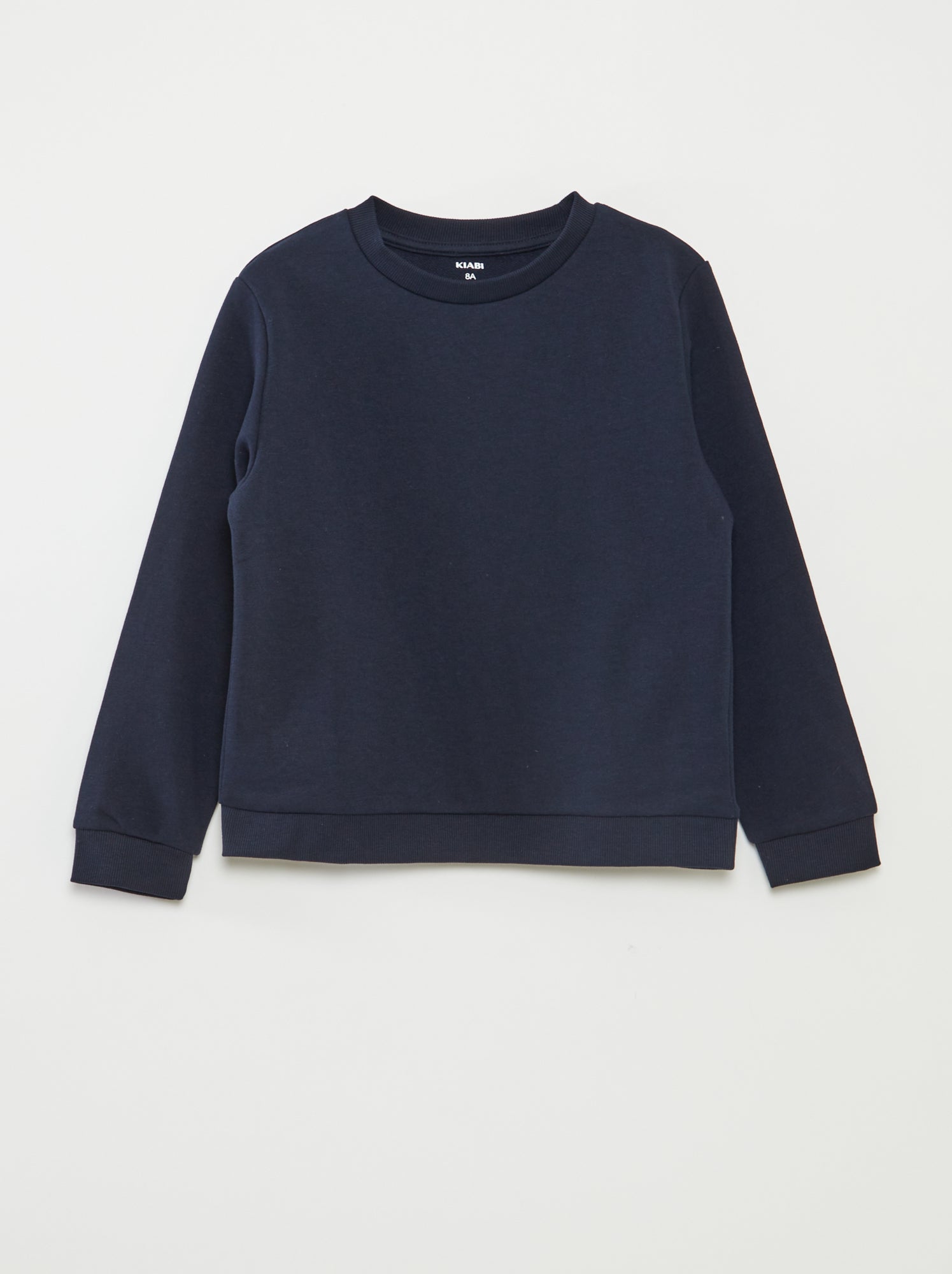 Sudadera lisa de chándal con cuello redondo