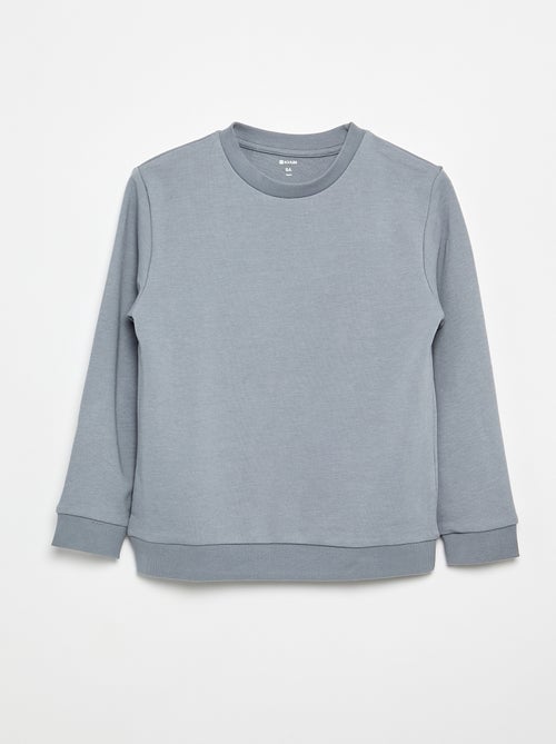 Sudadera lisa de chándal con cuello redondo - Kiabi