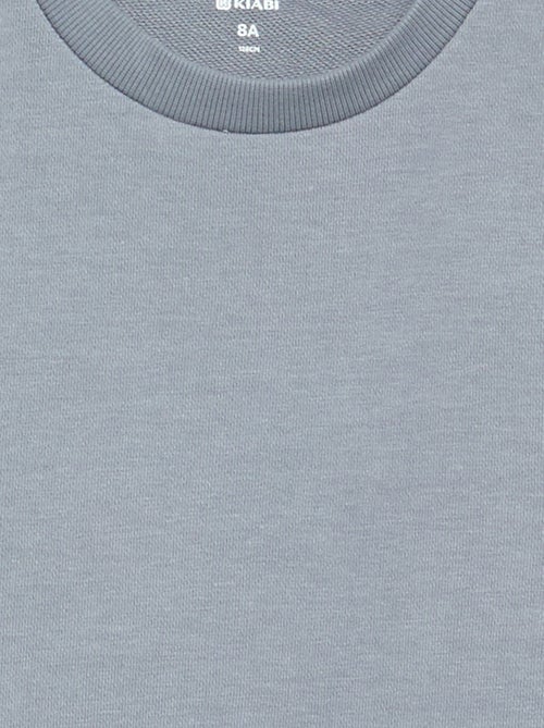 Sudadera lisa de chándal con cuello redondo - Kiabi