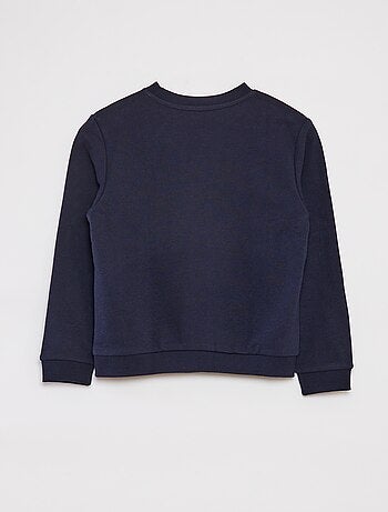 Sudadera lisa de chándal con cuello redondo