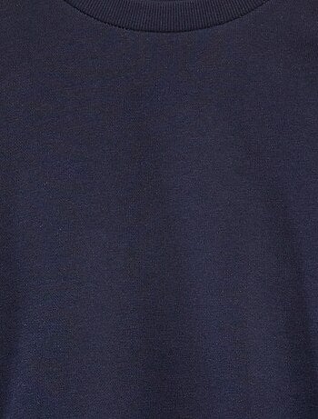 Sudadera lisa de chándal con cuello redondo