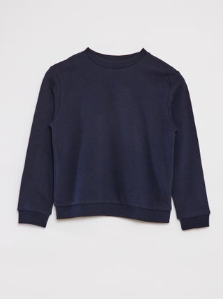 Sudadera lisa de chándal con cuello redondo