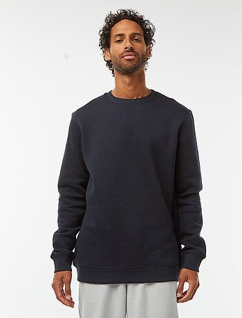 Sudadera lisa de chándal con cuello redondo