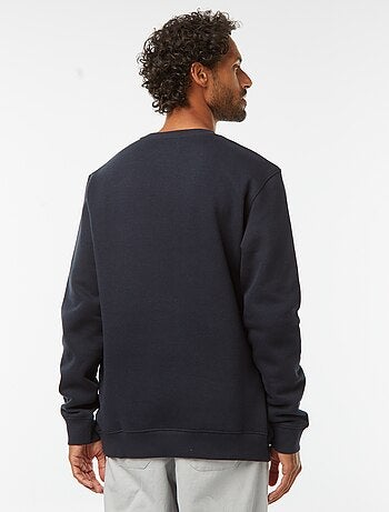 Sudadera lisa de chándal con cuello redondo