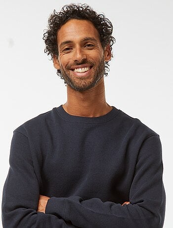 Sudadera lisa de chándal con cuello redondo