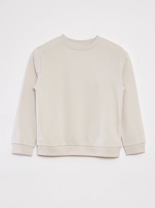 Sudadera lisa de chándal con cuello redondo