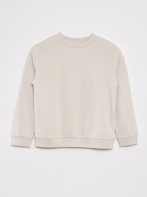 Sudadera lisa de chándal con cuello redondo - Kiabi
