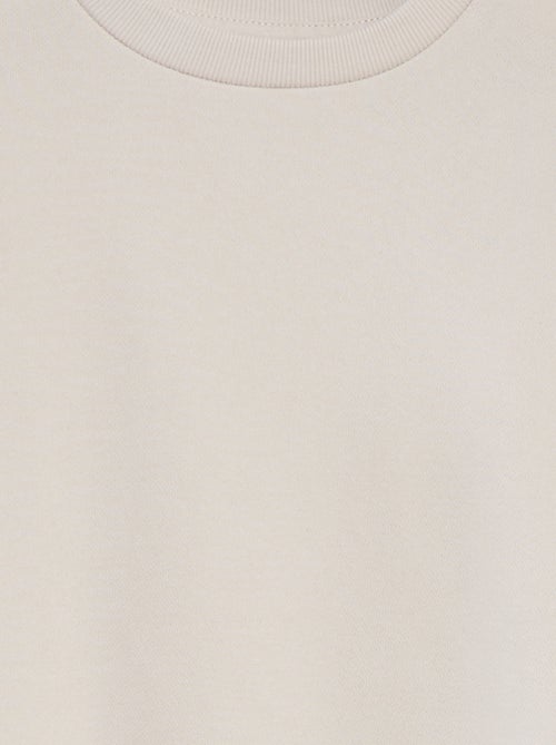 Sudadera lisa de chándal con cuello redondo - Kiabi