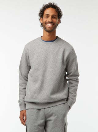 Sudadera lisa de chándal con cuello redondo