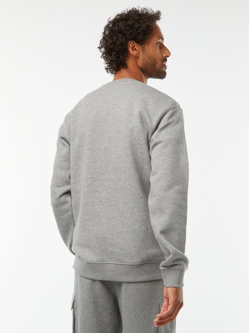 Sudadera lisa de chándal con cuello redondo - Kiabi