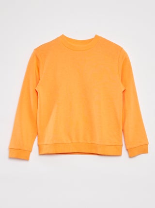 Sudadera lisa de chándal con cuello redondo