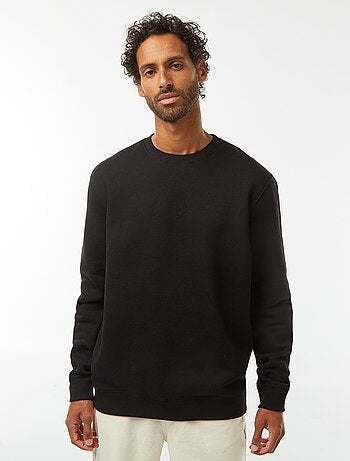 Sudadera lisa de chándal con cuello redondo