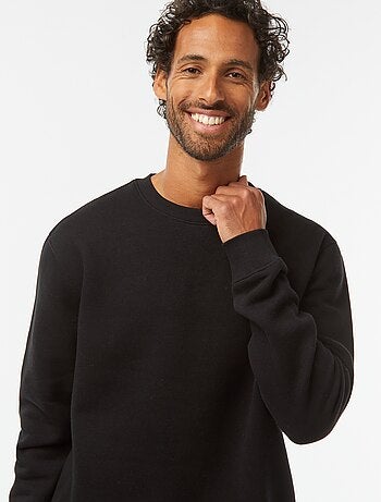 Sudadera lisa de chándal con cuello redondo