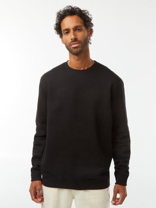 Sudadera lisa de chándal con cuello redondo