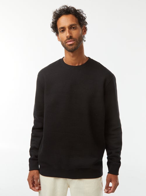 Sudadera lisa de chándal con cuello redondo - Kiabi