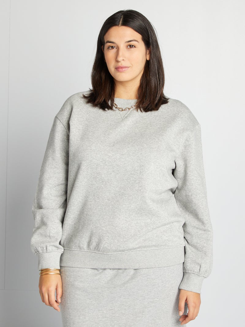 Sudadera lisa de chándal GRIS - Kiabi