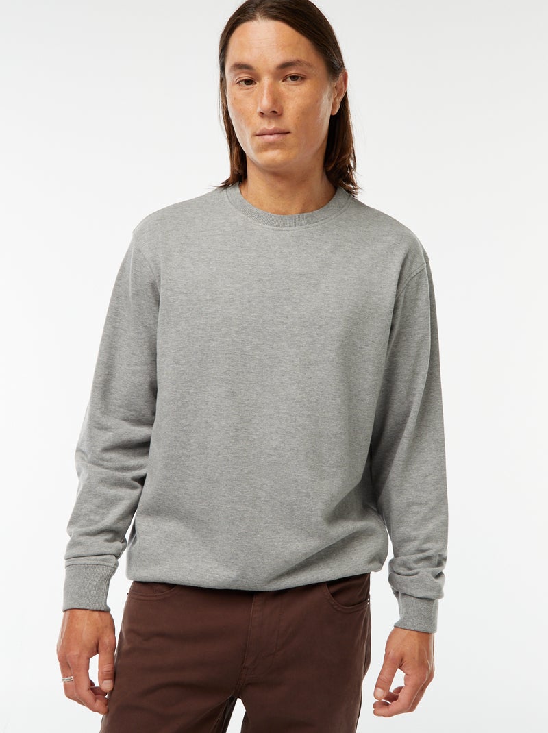 Sudadera lisa de chándal ligera Gris - Kiabi