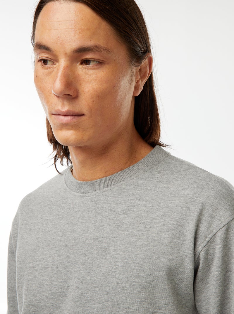 Sudadera lisa de chándal ligera Gris - Kiabi