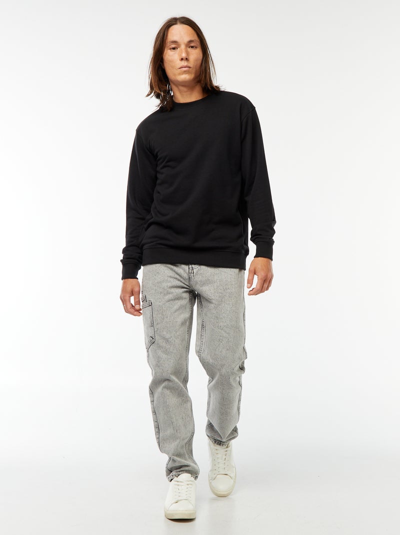 Sudadera lisa de chándal ligera negro - Kiabi